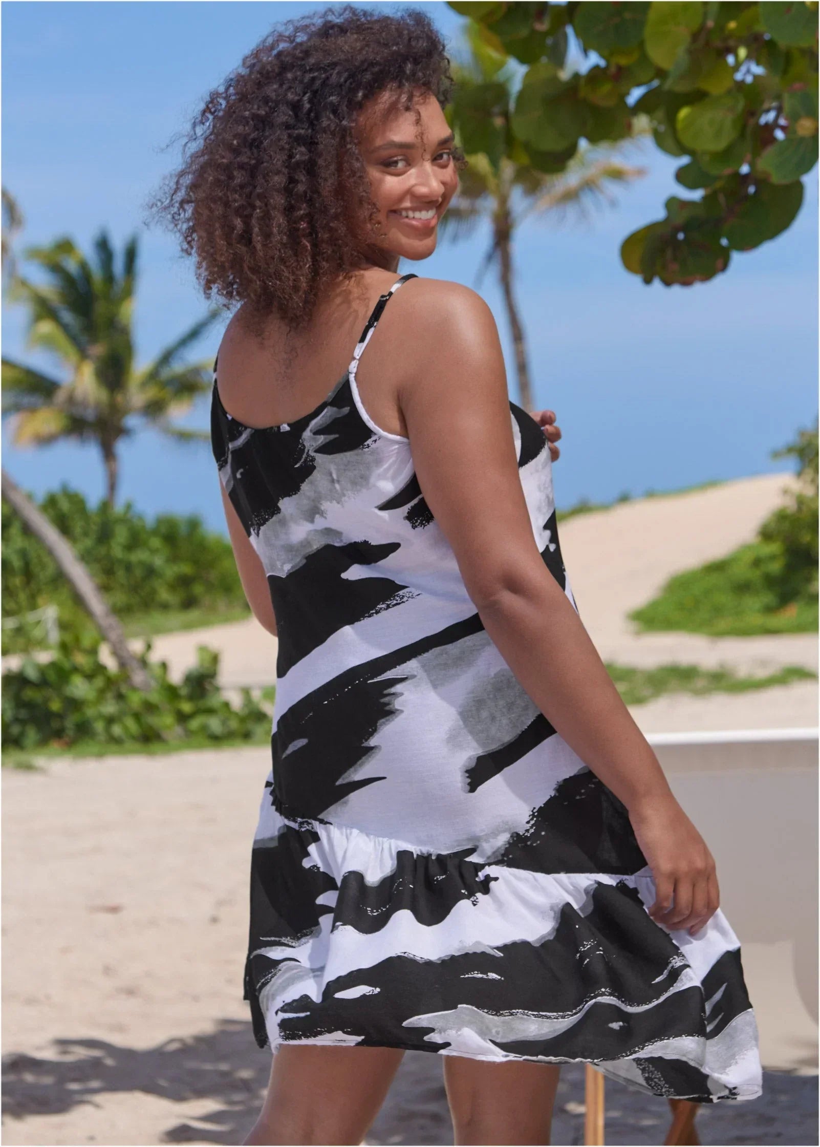 Asymmetrical Cover Up Dress Paint Party
