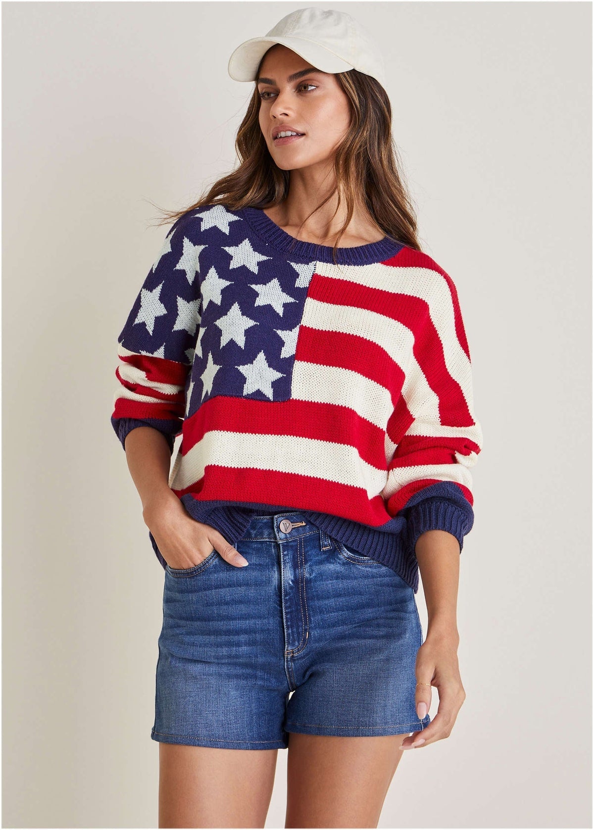 Stars And Stripes Sweater Racing Red Multi
