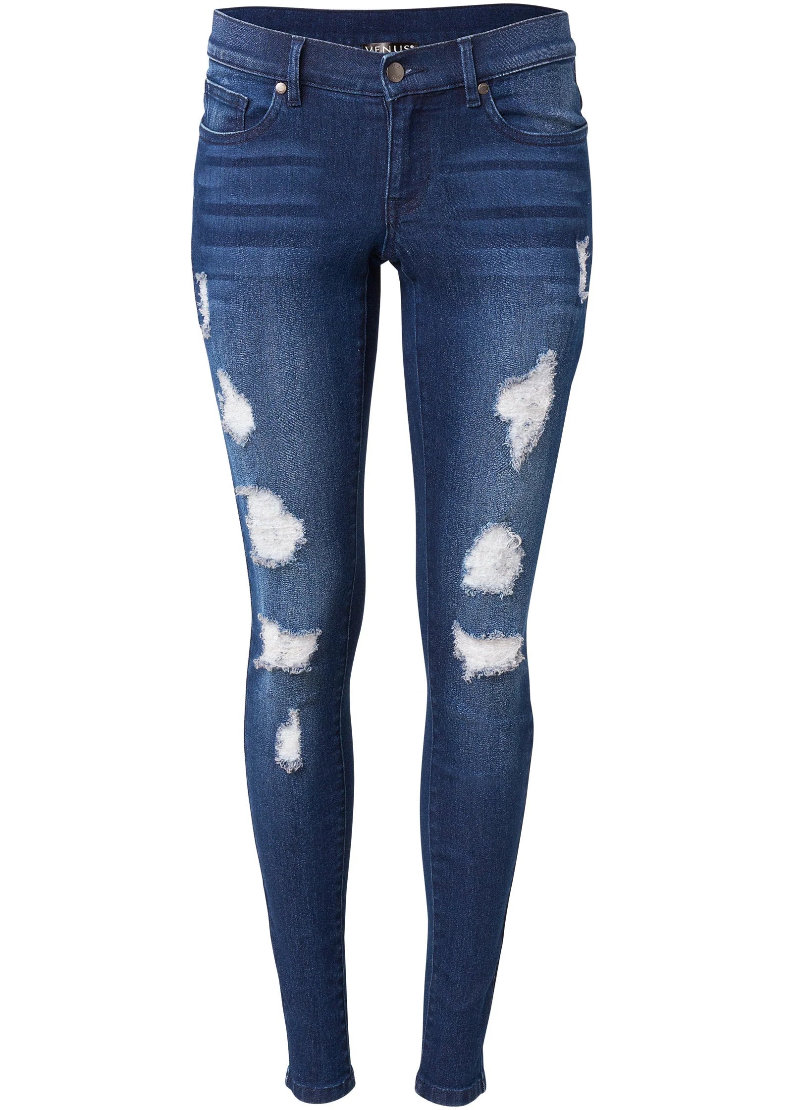 Ripped Skinny Jeans Dark Wash