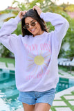 Sunny Days State Of Mind Purple Graphic Sweatshirt