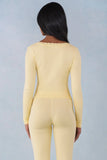 Knit Long Sleeve Cardigan in Butter Yellow