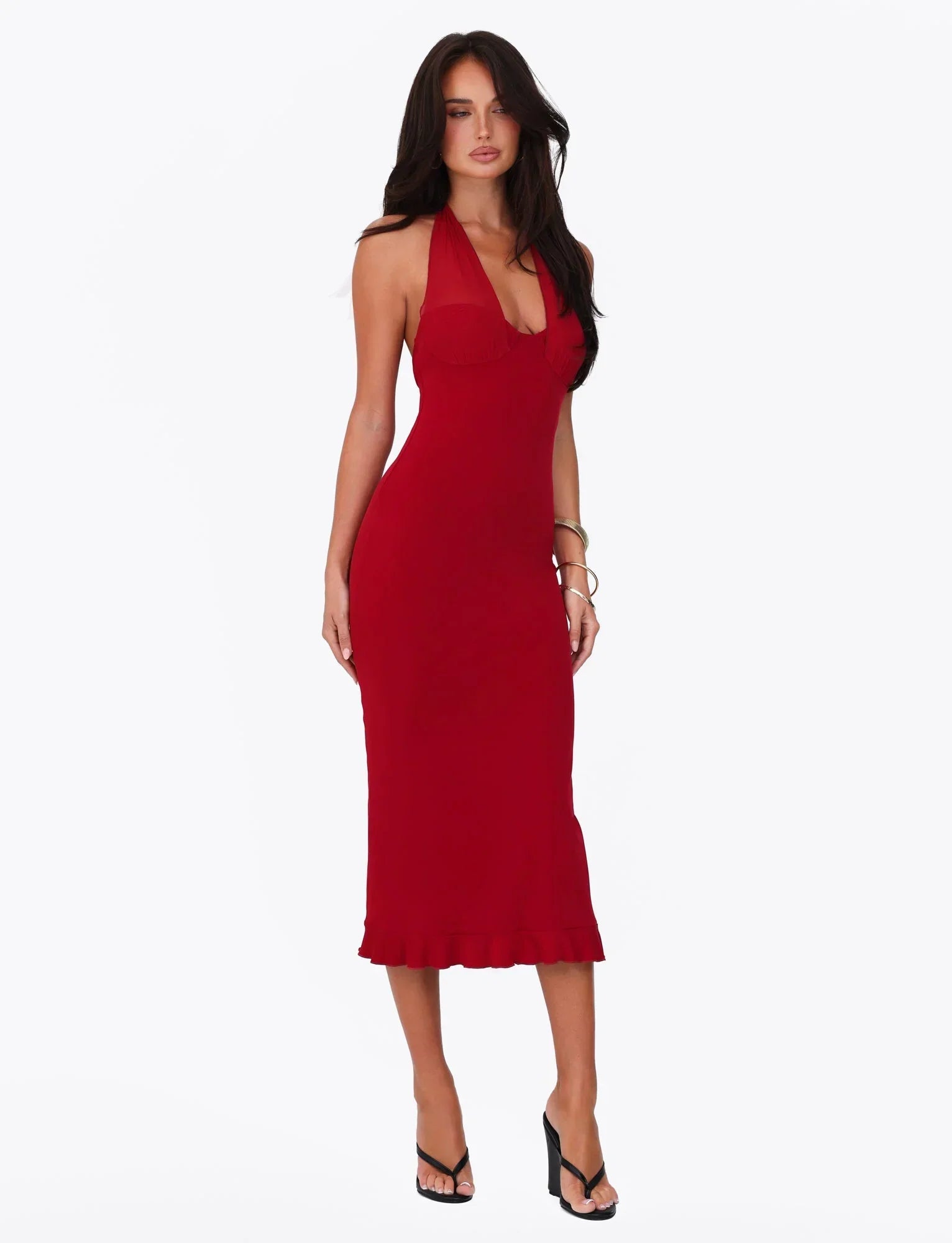 GRANGER MIDI DRESS RED CHERRY RED