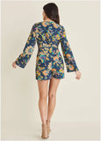 Long Sleeve Skort Romper Mystic Jacobean