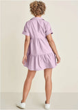 Cotton Poplin Tiered Dress Lilac