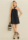 Twist Halter Dress Jet Black