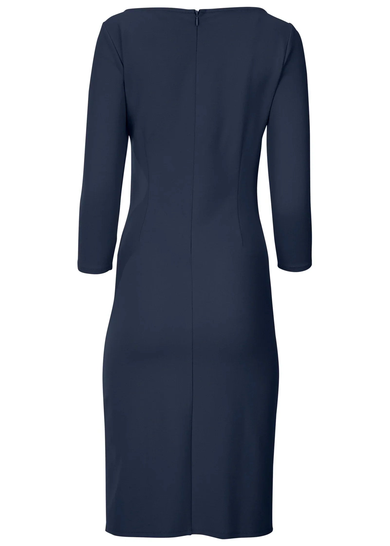Ponte Ruched Dress Navy