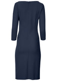 Ponte Ruched Dress Navy