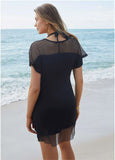 Mesh Trimmed Cover Up Dress Black
