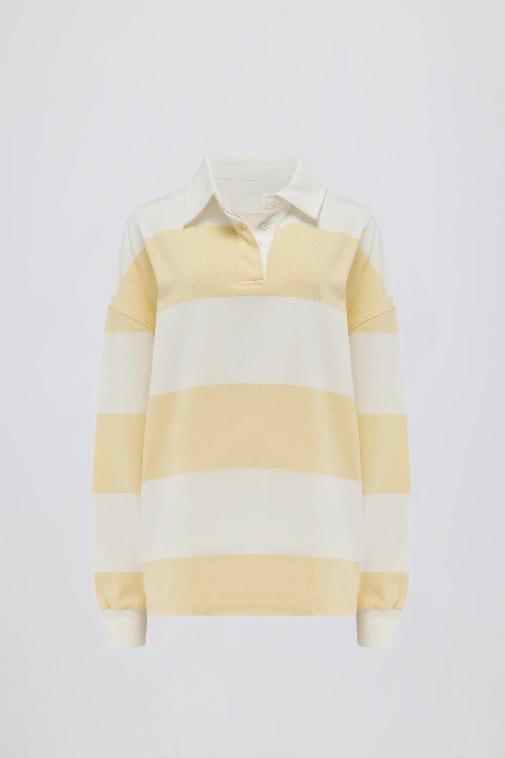 Striped Oversized Long Sleeve T Shirt in Lemon