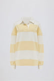 Striped Oversized Long Sleeve T Shirt in Lemon