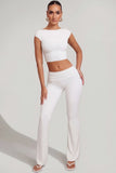 Mid Rise Straight Leg Trousers in White