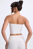 Modal Twist Front Bandeau Top in White