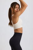 Super Sculpt Seamless Cross Back Sports Bra in White