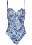 Bermuda Underwire Swimsuit Denim Anglaise Paisley