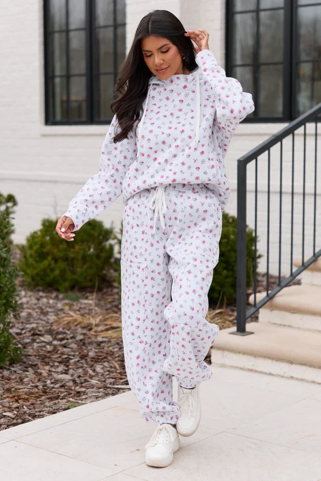 Jolie Pink Floral Hoodie