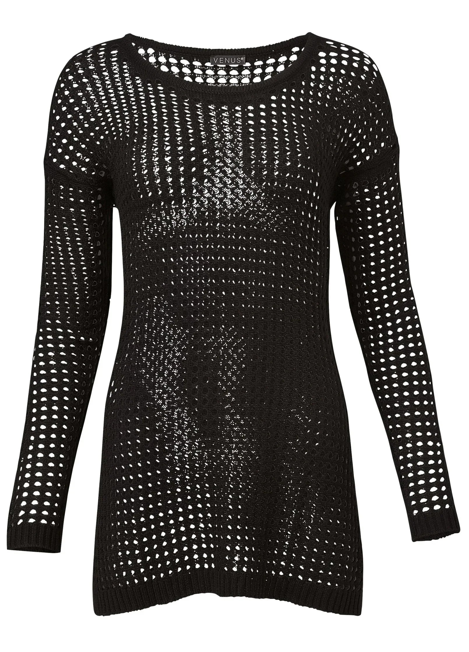 Crochet Tunic Cover Up Black Beauty