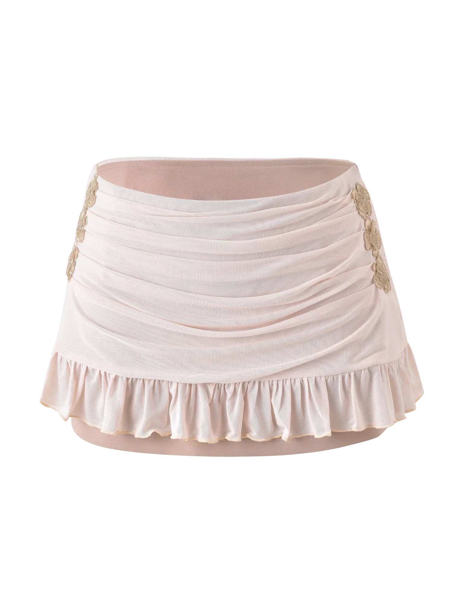 TERESE FLORAL APPLIQUE SKIRT TAN