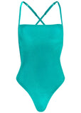 Velvet Low Back One Piece Teal