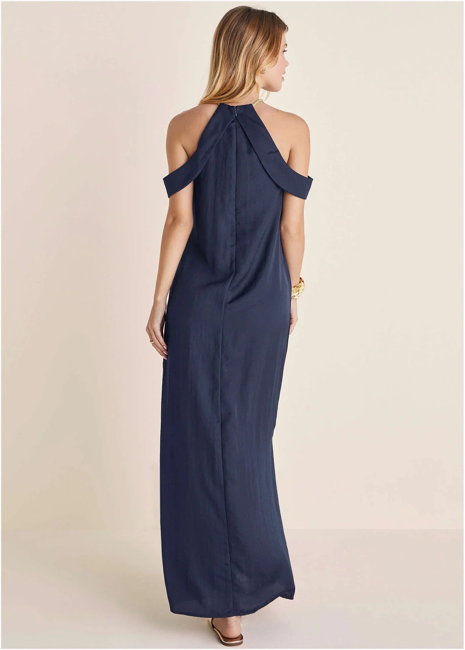 Cold Shoulder Maxi Dress Navy