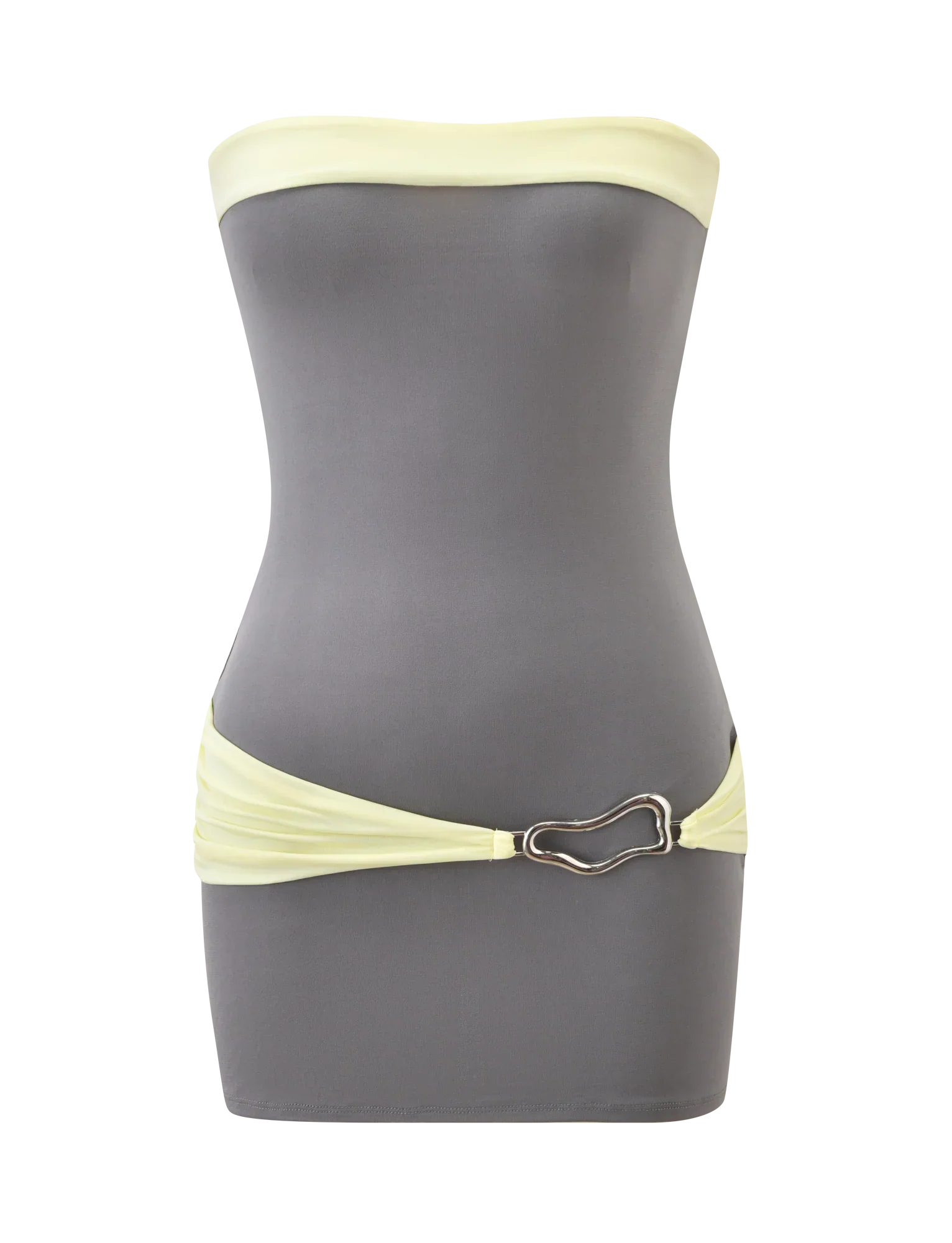 EOS MINI DRESS GREY AND YELLOW