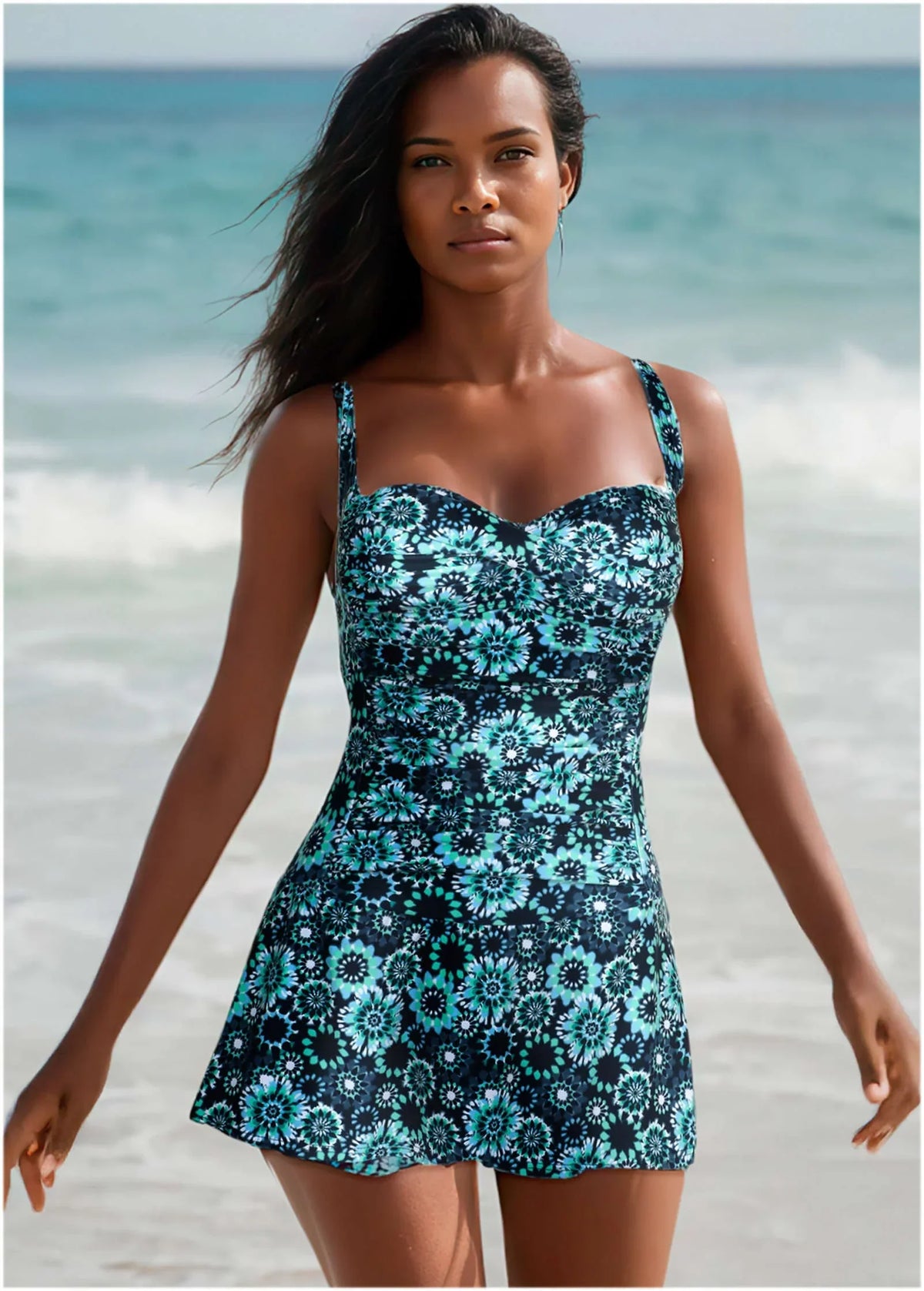 St Tropez Swim Dress Cool Kaleidoscope