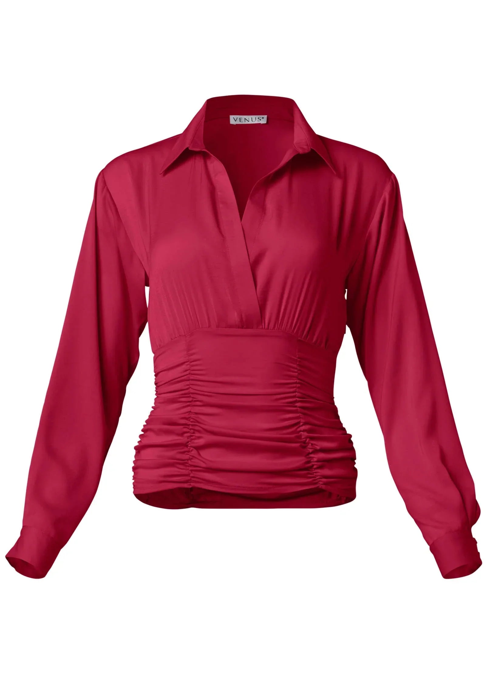 Ruched V Neck Blouse Granita