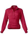 Ruched V Neck Blouse Granita