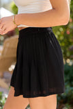 All Along Black Pleated Shorts