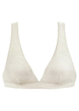 Textured Triangle Bikini Top White