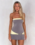 EOS MINI DRESS GREY AND YELLOW