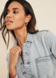 Denim Shirt Dress Light Wash