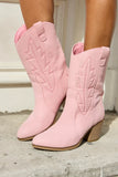 Margo Pink Midi Western Boots
