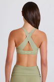 Crossback V Neck Sports Bra in Matcha