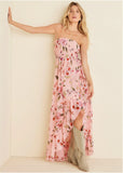 Strapless Ruffle Maxi Ethereal Floral