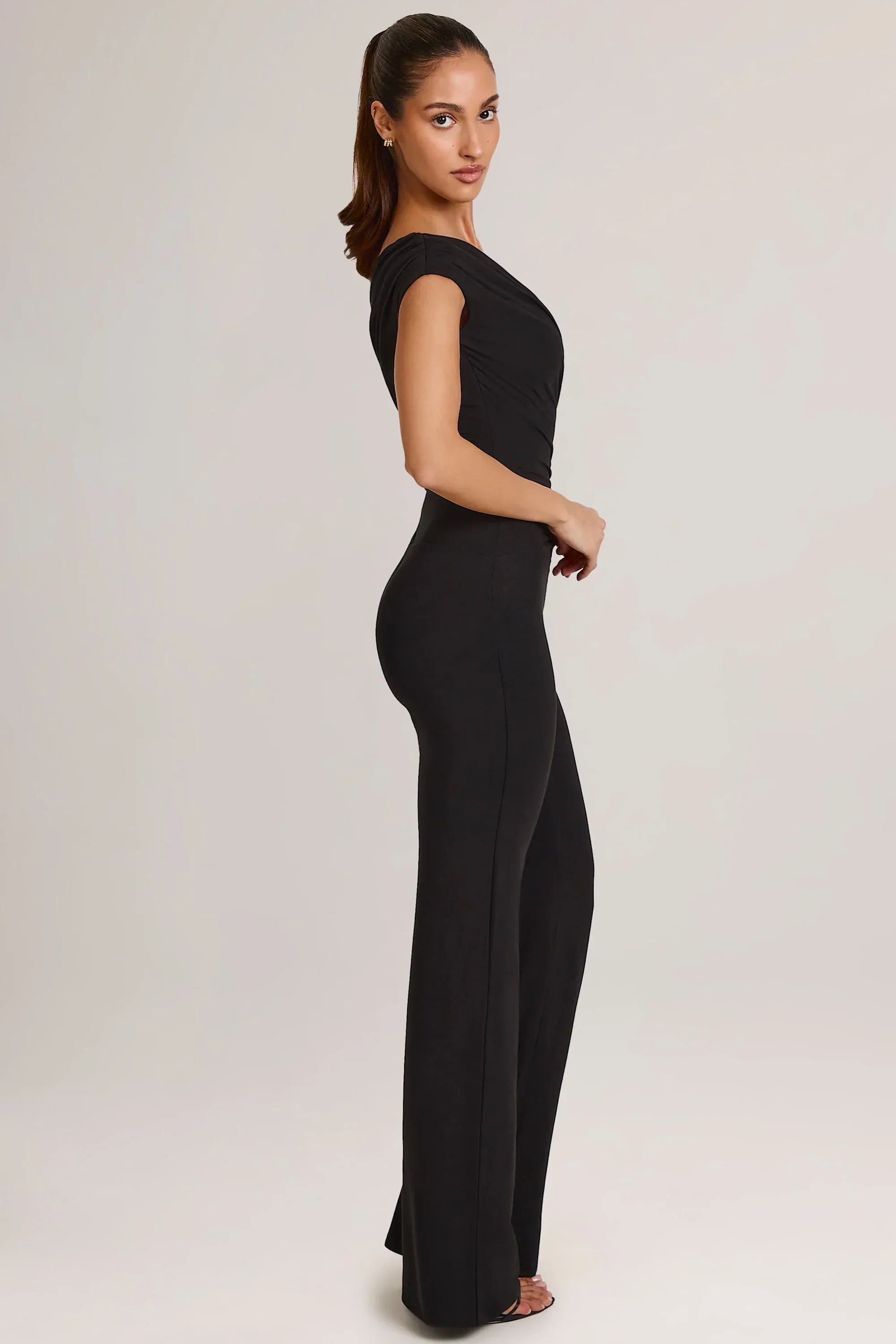 Modal One Shoulder Jumpsuit in Black