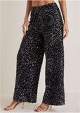 Sequin Velvet Pants Jet Black