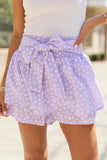 Garden Gathering Purple Belted Floral Skort