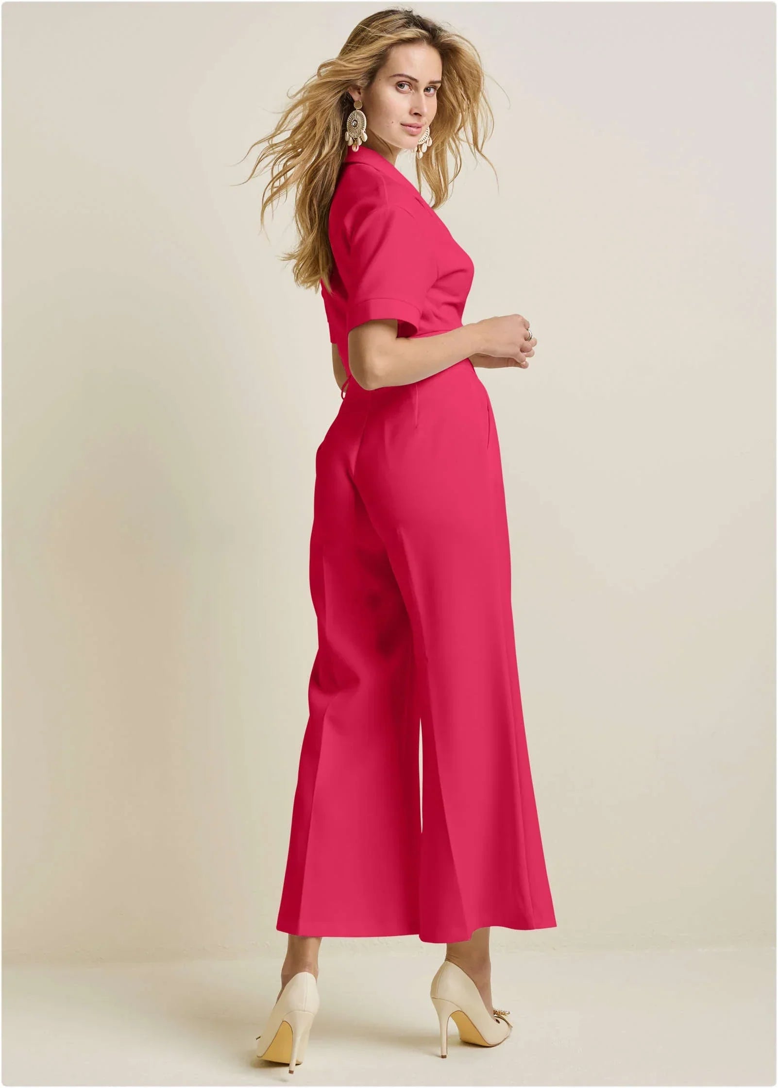 Flare Leg Suiting Set Azalea