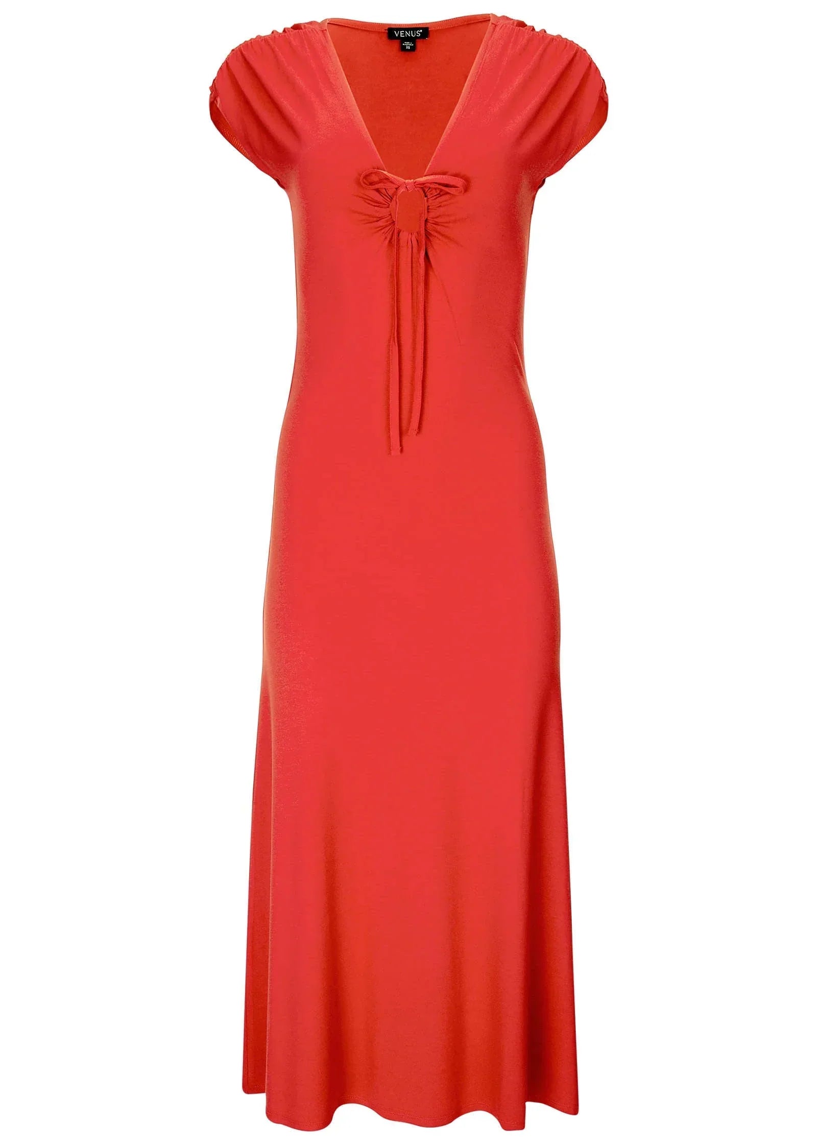 Tie Detail Maxi Dress Rococco Red