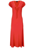 Tie Detail Maxi Dress Rococco Red