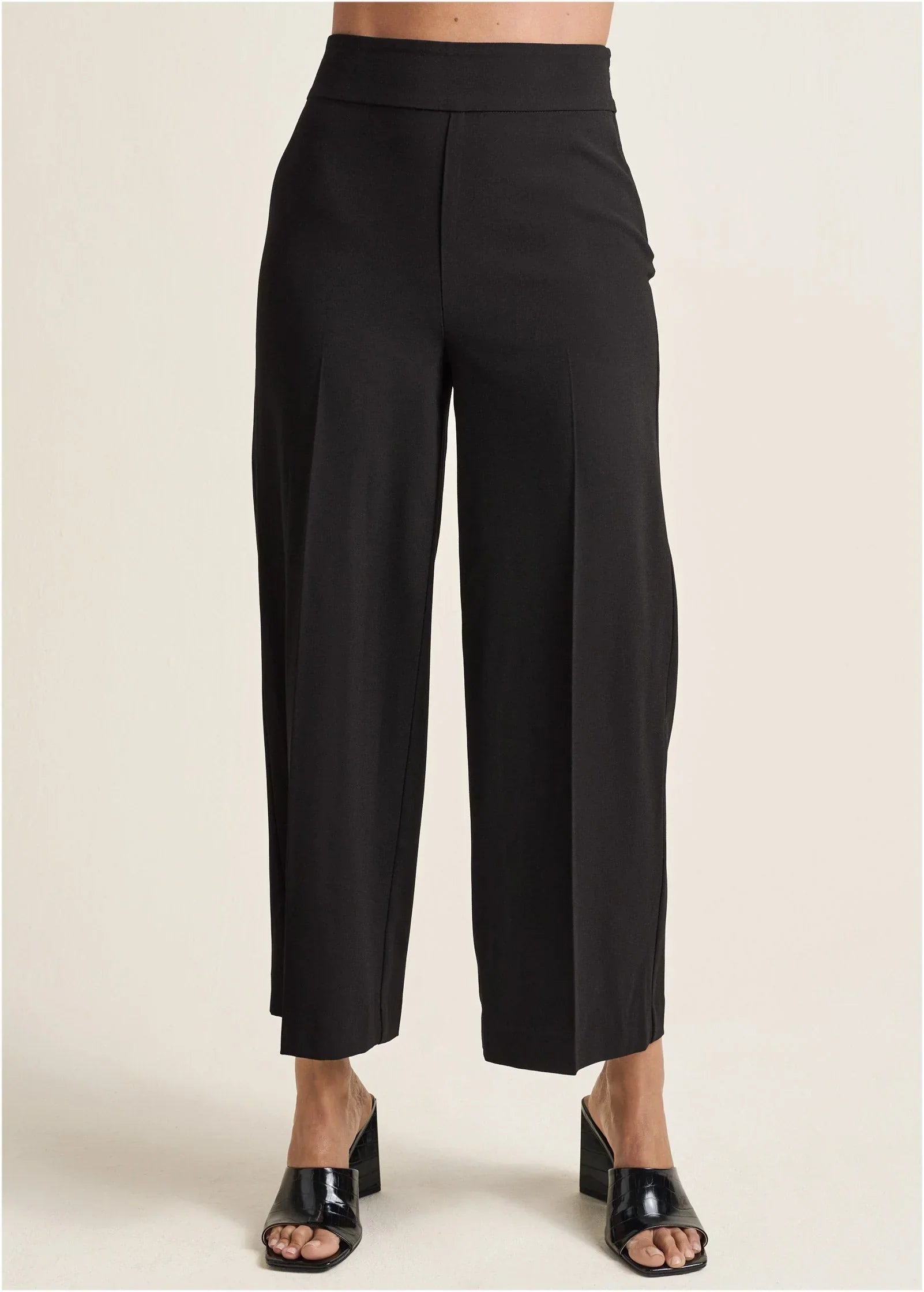 Crop Wide Leg Pants Black