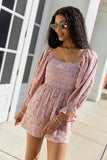 Millie Pink Floral Smocked Top Romper