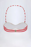 Multiway Bikini Top in Cherry Red Stripe