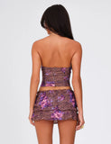 HOLLIS SKORT NEUTRAL FLORAL FLORAL LEOPARD