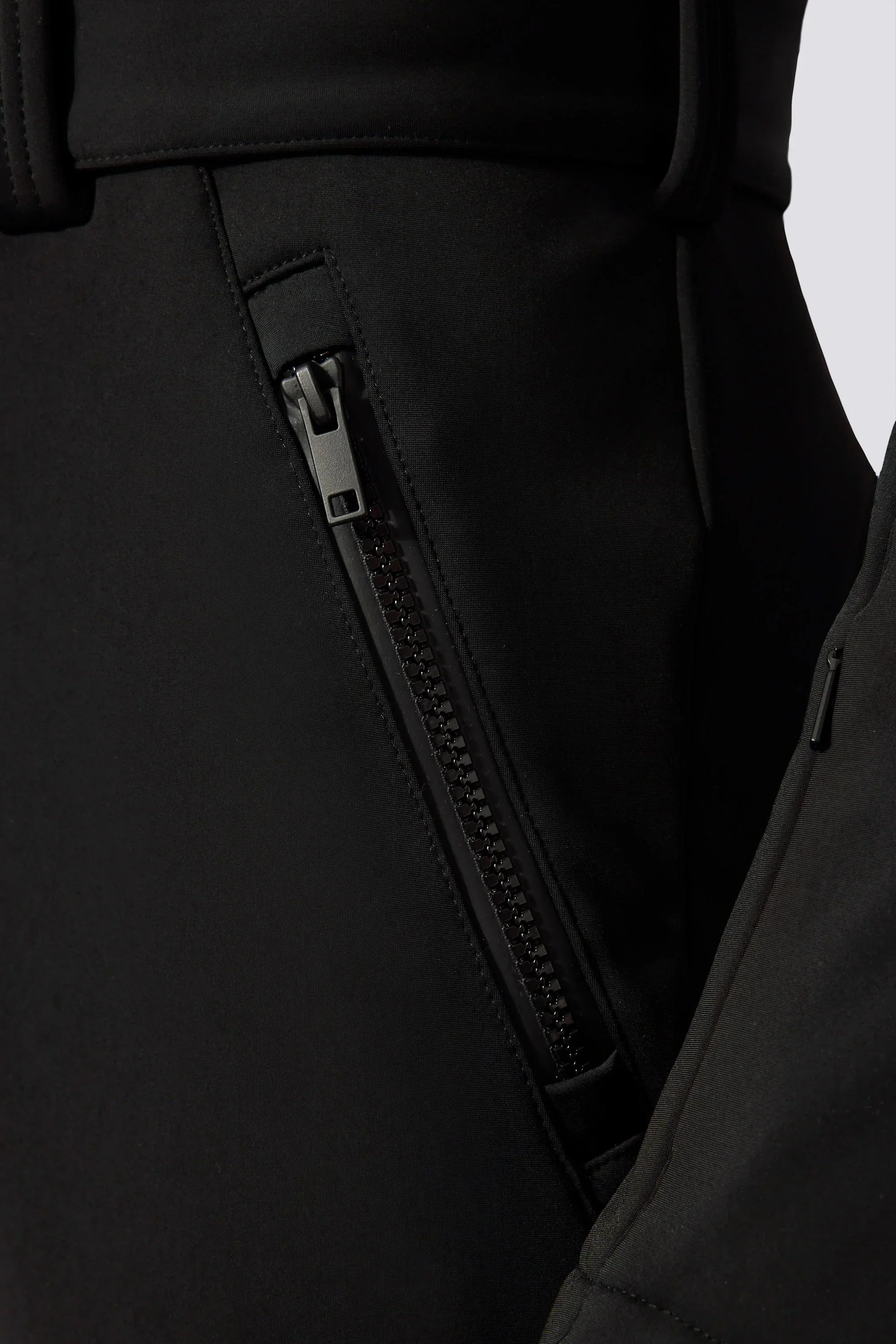 Waterproof Hooded Fitted Ski Suit in Black
