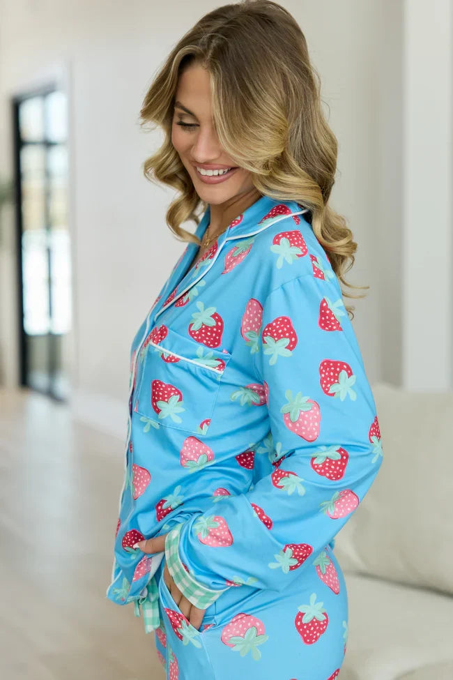 Cozy Crush Long Sleeve Pajama Top Berry Bliss