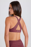 Crossback V Neck Sports Bra in Acai
