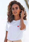 Heart Graphic Tee White