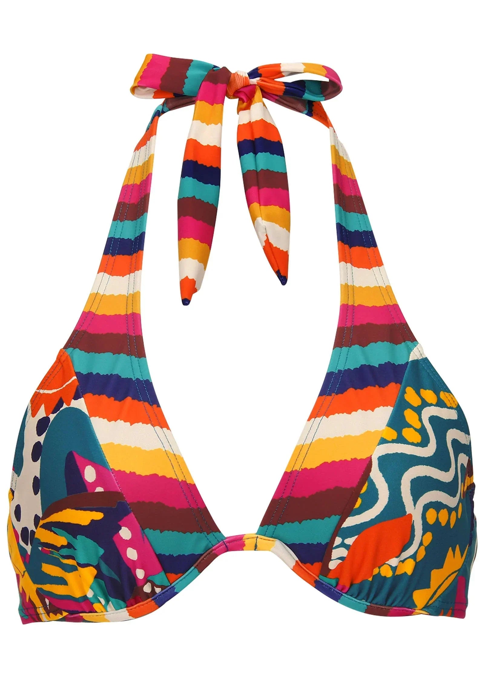 Belize Underwire Halter Top Retro Chicka Combo