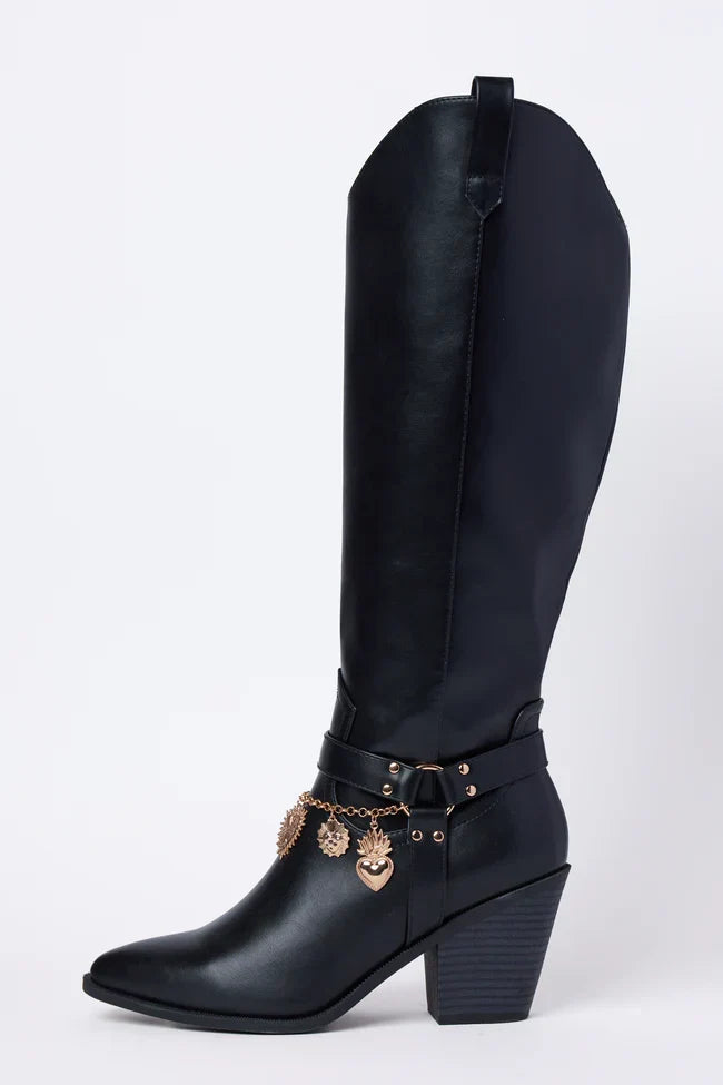 Cattle Black Charm Cowboy Boots FINAL SALE
